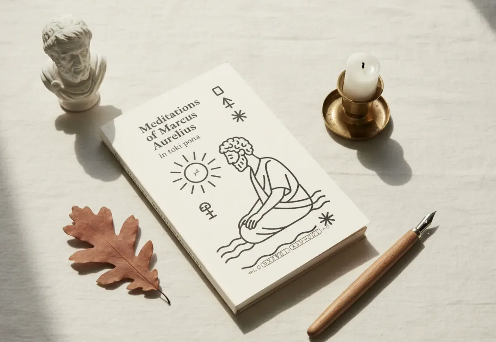 Meditations of Marcus Aurelius in Toki Pona book cover