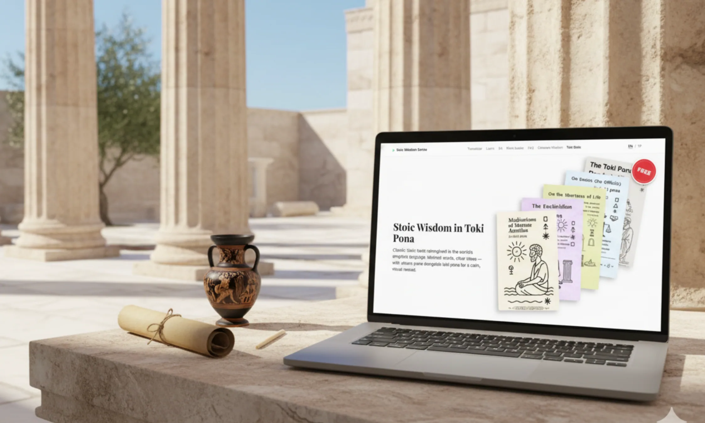 Stoic Wisdom in Toki Pona publishing line visual